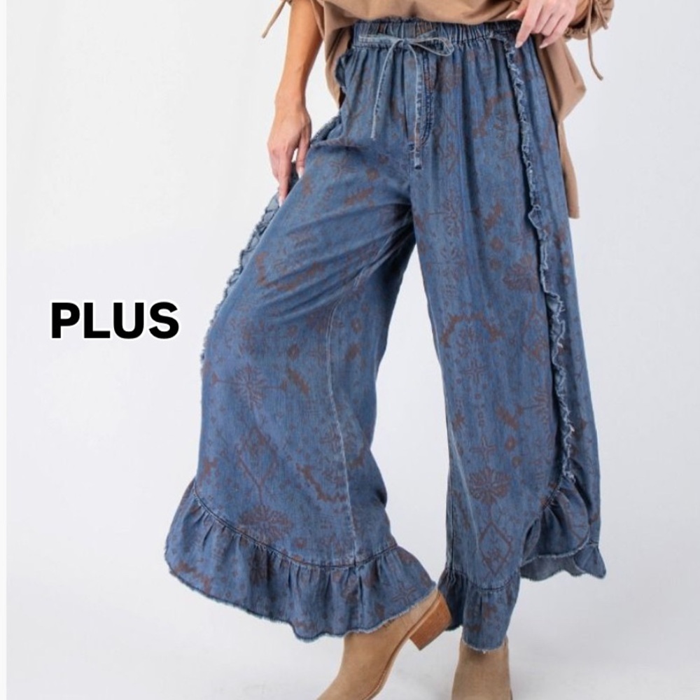 535 ❤️EASEL PRINTED SATIN CRINKLE POLY WOVEN
PANTS